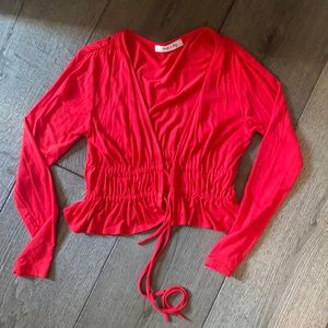 Red front double tie up top